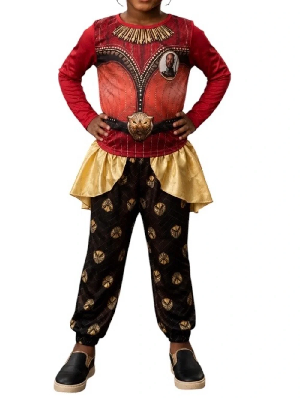 Wakanda Forever Black Red Panther Long-sleeve Halloween Costume Size: 4/5.